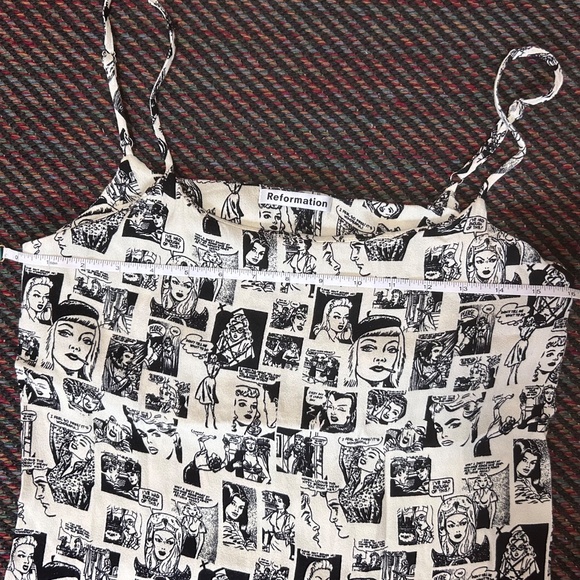 Reformation Lindsay Mini Dress Comic Print- Rare (Size 8) - Picture 6 of 14